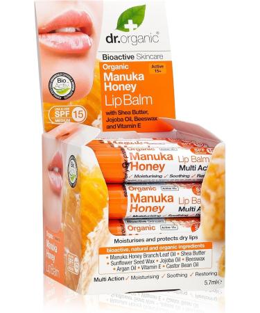 Dr. Organic Lip Balm Set of 16 Manuka Honey 91.2 g - Buy Online on GoSupps.com