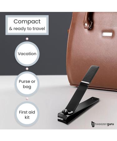 Tweezer Guru Nail Clippers - Professional Stainless Steel 2-Pack for Men, Women, and Kids - Curved Edge Matte Black - Buy Online on GoSupps.com
