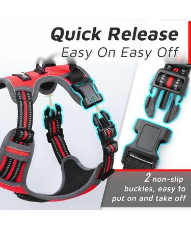 Eagloo Dog Harness for Small Dogs | Adjustable Anti-Train Dog Harness with Reflective Strips | Durable & Comfortable for Walking/Jogging | 1 Pack Red - Buy Online on GoSupps.com