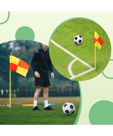 Soccer Referee Flags - Set of 4 Portable Big Square Corner Flags for Soccer Field & Volleyball Training - Buy Online on GoSupps.com