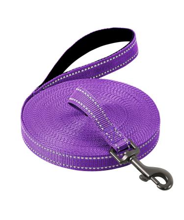 Demigreat drag line for dogs 3m / 5m / 10m / 15m / 20m Robust long dog leash reflective training leash with padded handle and hand loop training leash for small to large dogs 3m / 10ft violet - Buy Online on GoSupps.com