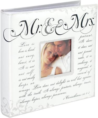 Malden 4x6 Horizontal Wedding Photo Album - Mr & Mrs Corinthians Verse, Book Bound Memo Areas, Hard Cover - Buy Online on GoSupps.com