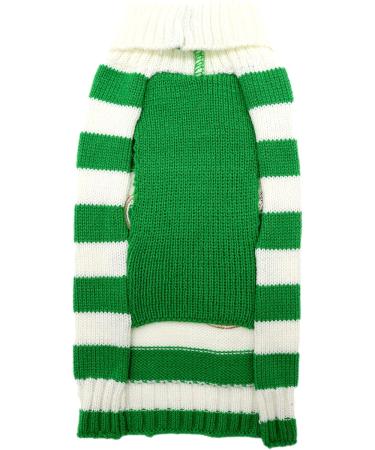 Hrttsy Christmas Dog Sweater | Winter Warmth for Small to Large Dogs | Stylish Green & White Striped Pullover Costume - Buy Online on GoSupps.com