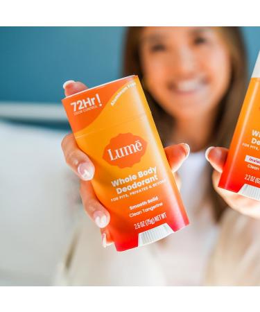 Lume Whole Body Deodorant Stick - 72-Hour Odor Control - Aluminum and Baking Soda Free - Skin Safe - 2.6 oz (Clean Tangerine) - Buy Online on GoSupps.com