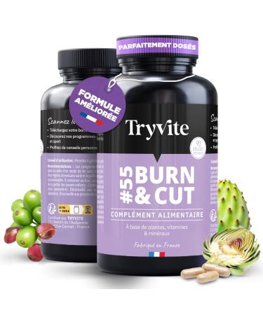 Bruleur de Graisse Puissant Homme Femme | Brule Graisse Puissant Perte de Poids Rapide et Efficace | TRYVITE BURN&CUT Formule Minceur Am lior e 2025 | 90 g lules