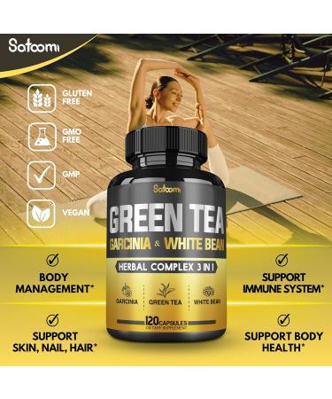 Green Tea Extract Pill EGCG 16000Mg per Serving with 12000Mg Green Tea, 2000Mg Garcinia Cambogia & 2000Mg White Kidney Bean - Support Body Balance, Heart & Immune Health - 120 Capsules 2 Month Supply Green Tea - 16000mg - Buy Online on GoSupps.com