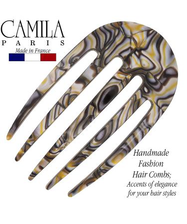 Camila Paris CP3399 Small Rounded Onyx French Twist Hair Comb - Handmade Strong Hold Hair Clip for Women - Made in France - Buy Online on GoSupps.com