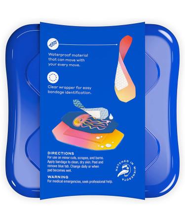 Waterproof Welly Bandages - Colorful Adhesive Fabric for Cuts & Scrapes | 39 Count Jellyfish Patterns First Aid Tin - Buy Online on GoSupps.com