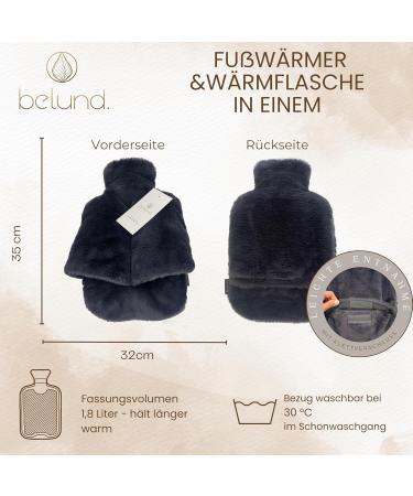 Belund. Premium Foot Warmers - Extra Thick Plush Cover 2-in-1 Bed & Foot Heat Bottle No Electricity Needed Super Fluffy Hot Water Bottle in Anthracite - Buy Online on GoSupps.com
