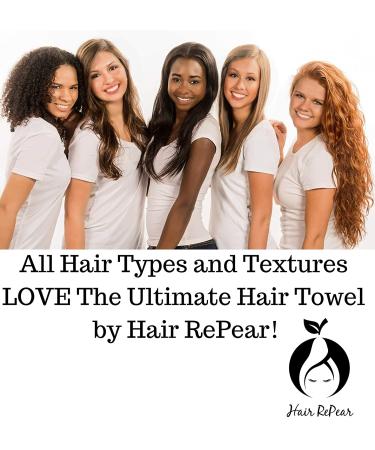 Hair RePear Ultimate Hair Towel - Anti Frizz Premium Cotton - Perfect for Curly, Wavy, Straight Hair - 3 Sizes Available - Black - Buy Online on GoSupps.com