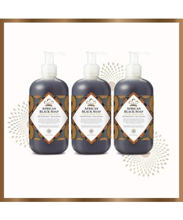 Nubian Heritage African Black Soap Hand Soap 12.3 oz - Pack of 3 | Deep Cleansing Formula - Buy Online on GoSupps.com