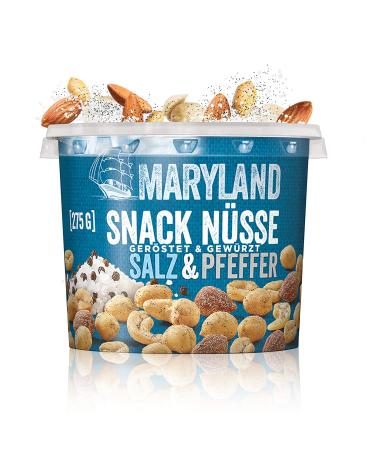 Maryland snack nuts salt & pepper 275g cup-crispy-delicious nut mixture with roasted peanuts cashew nuts and almonds-recoverable cup (1 x 275g) - Buy Online on GoSupps.com