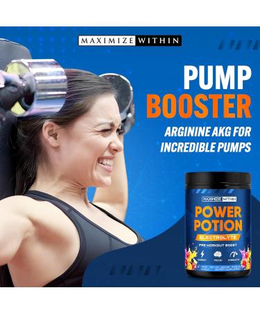 Maximize Within Power Potion Electrolyte Pre-Workout Boost with Creatine for Performance Beta Alanine for Muscle L-Citrulline for Pump Fruit Punch 10.58 oz - Buy Online on GoSupps.com