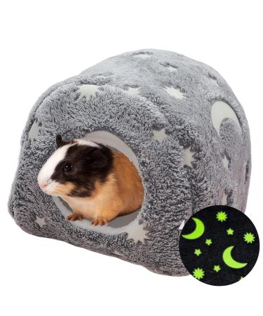 LeerKing Guinea Pig Bed Rabbit Hideout Nest Rat Small Pet Cage Accessories Chinchilla Ferret Sugar Glider Squirrel Gerbil Cave Glow in the Dark Grey M M Grey - Buy Online on GoSupps.com
