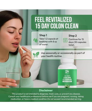Dr Vitz 15 Day Colon Cleanse for Women Natural Detox Pills with Herbs Fiber & Probiotics Bloating & Constipation Relief Weight Loss & Gut Health Reset 30 Capsules - Buy Online on GoSupps.com