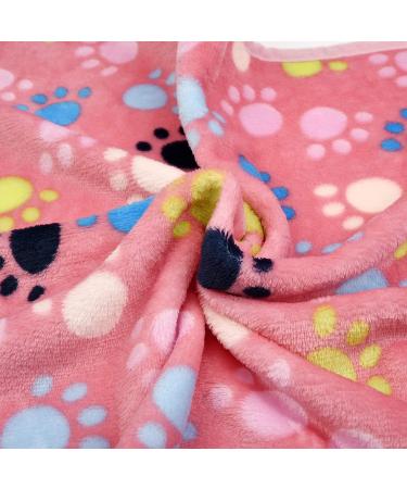 Fluffy Premium Fleece Pet Blanket | Soft & Warm Sleep Mat for Kitties & Puppies | Small Pink with Paw Print - Buy Online on GoSupps.com