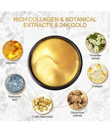 TMESL Under Eye Patches - 30 Pairs 24K Gold Anti-Aging Eye Masks with Hyaluronic Acid and Collagen for Dark Circles, Puffiness & Wrinkles - Deeply Hydrating Eye Treatment - Buy Online on GoSupps.com
