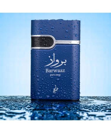 Khadlaj Barwaaz Pure Navy Eau De Parfum Spray for Men 3.4 Ounce
