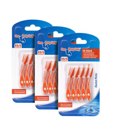 One drop only - 3 x 30 pieces (90 pieces) curved dental picks/conjunction cleaner/modern toothpick/base smell combat through tooth sticks