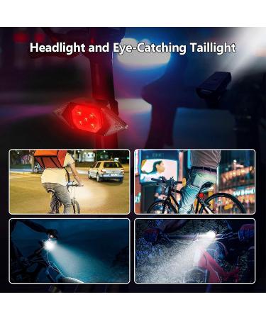 Rechargeable Bike Lights Set - Super Bright Front Headlight and Tail Light with Turn Signals for Night Riding - Buy Online on GoSupps.com