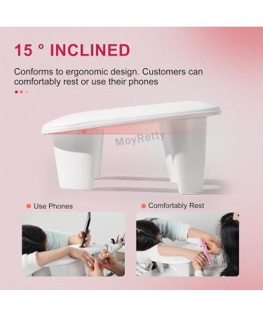 MoyRetty Arm Rest for Nail Techs - Luxurious U-Shaped Manicure Hand Stand | Premium White Leather | Ultimate Comfort & Easy Assembly - Buy Online on GoSupps.com