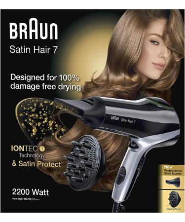 Buy Brown Satin Hair 7 Professional Hair Dryer HD730 | IonTec Styling Nozzle & Diffuser | Best International Shipping - Buy Online on GoSupps.com