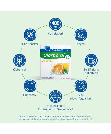 Buy Magnesium Diasporal 400 Extra - Pure Magnesium Citrate Drinking Granulate 400mg per Stick 50 Sticks (393g) | Fast International Shipping - Buy Online on GoSupps.com