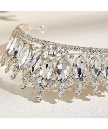 AW BRIDAL Silver Rhinestone Wedding Crown Tiara for Women - Princess Queen Bridal Tiara for Brides - Buy Online on GoSupps.com
