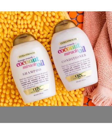 OGX Coconut Miracle Oil Conditioner - Extra Strength Damage Remedy for Dry, Frizzy, and Coarse Hair - Hydrating Formula, Flyaway Taming - 13 fl oz - Buy Online on GoSupps.com