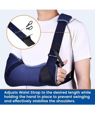 Arm Sling for Shoulder Injury - Comfort Immobilizer Brace with Waist Strap for Rotator Cuff Surgery (Right Arm Large 40-51 inch - Buy Online on GoSupps.com