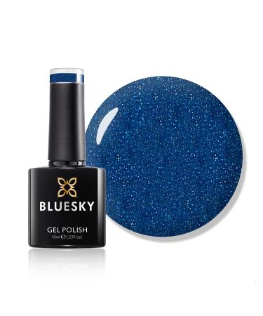 Bluesky Gel Nail Polish Skinny Dip Vip07 Dark Blue Glitter Long Lasting Chip Resistant 10 ml (Requires Drying Under UV LED Lamp)