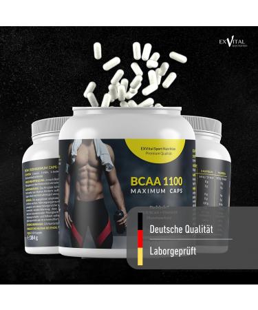 EXVital BCAA 1100 Maximum Caps - 300 High-Quality Amino Acid Capsules with Vitamin B6 | International Shipping Available - Buy Online on GoSupps.com
