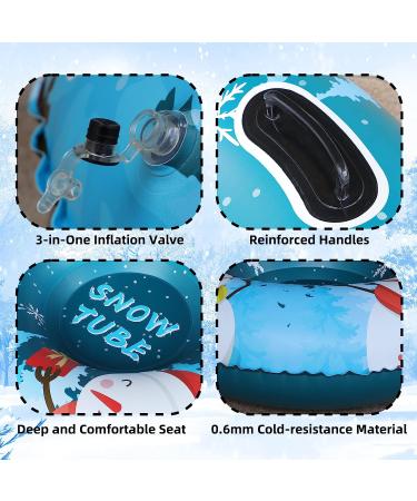 Inflatable Snow Tubes for Kids and Adults | Heavy Duty Snow Sleds for Family Winter Fun | Sturdy Handles | Large Winter Skating Toys and Gifts - Buy Online on GoSupps.com