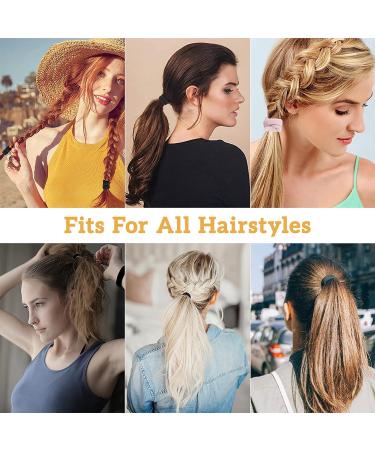 100 Multicolor Seamless Elastic Hair Ties - 4cm Hair Bobbles for Women - Buy Online on GoSupps.com