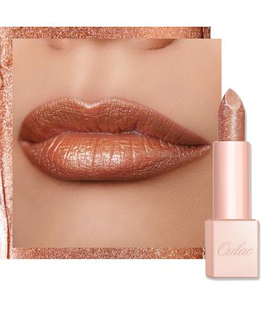 Oulac Bronze Shimmer Lipstick for Women-Moisture Tinted Lip Balm for Dry Lips Glitter Surface Creamy Formula Hydrating & Smooth Infused with Shea Butter Vegan Gluten-Free (PG06) Precious Moment (PG06)Precious Moment
