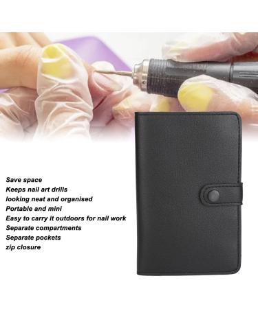 Nail Drill Bit Container Bag Portable Nail Drill Bit Organizer Bag with Zipper 37 Steel Pusher Slots (Black) - Buy Online on GoSupps.com