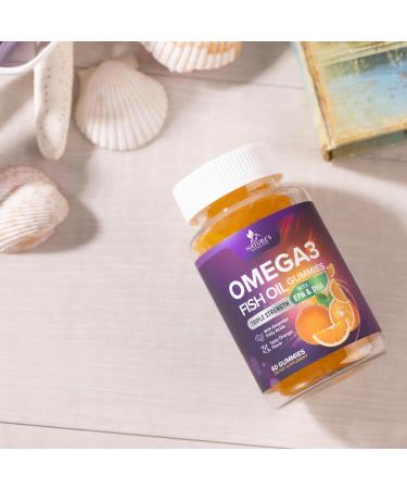 Omega 3 Fish Oil Gummies - 3X Strength Heart Health Support High Absorption Omega 3 Fish Oil Gummy Supplement with DHA & EPA Joint & Brain Support for Adults Delicious Orange Flavor- 60 Gummies 60 Count (Pack of 1) - Buy Online on GoSupps.com