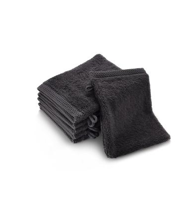 Sleepzen washcloths made of organic cotton gray GOTS -certified 500gr/m2 - washing gloves - Made in the UE - 6 -way pack soft and ecological