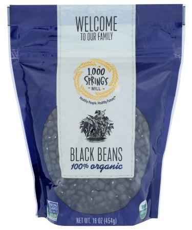 1000 Springs Mill Organic Black Beans, 16 OZ 16 Ounce