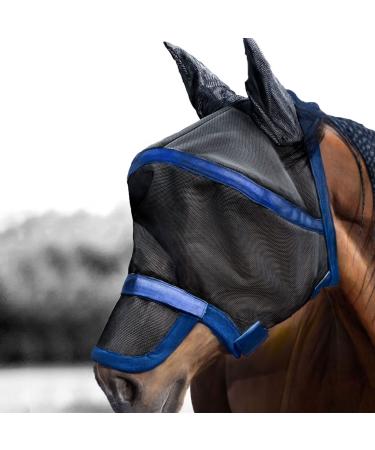 Harrison Howard Maskology Supreme Horse Fly Mask Navy (L) L Navy