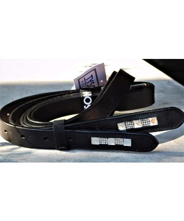 Tyssons Breeches Liz Leather Stirrup Strap Burrings - Ristrock Strass Brown & Black - Sizes 145 155 165 cm - Buy Online on GoSupps.com