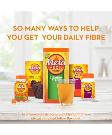 Metamucil Premium Blend 4-in-1 Daily Fibre for Digestive Health Plant-Based Psyllium Husk Powder Supplement Sugar-Free with Stevia Orange Flavored 72 Servings Orange 72 Servings (Pack of 1) - Buy Online on GoSupps.com