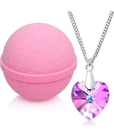Love Potion Bath Bomb with Necklace Created with Crystal Extra Large 10 oz. Made in USA