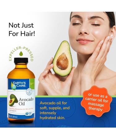 Earth s Care Avocado Oil - Nourishing Hair & Skin Treatment with Vitamin E | 8 FL OZ Glass Bottle - Buy Online on GoSupps.com