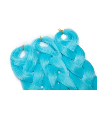 SEGO 41 Sky Blue Braid Extensions - 165g Synthetic Crochet Braiding Hair (3 Pieces) for Stunning Hairstyles - Buy Online on GoSupps.com
