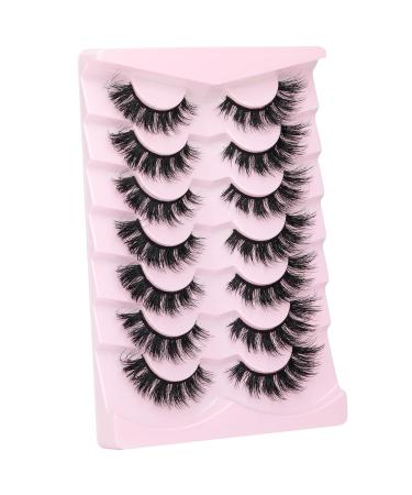 JIMIRE 6D Wispy Mink False Eyelashes - Natural Cat Eye Look - 15MM - 7 Pairs Pack - Buy Online on GoSupps.com