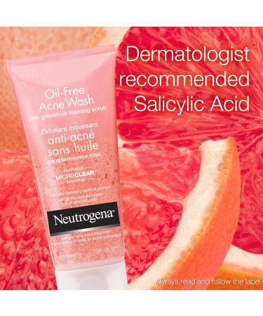 Neutrogena Acne Exfoliating Face Scrub Pink Grapefruit Salicylic Acid Acne Treatment Facial Scrub 198 mL - Buy Online on GoSupps.com