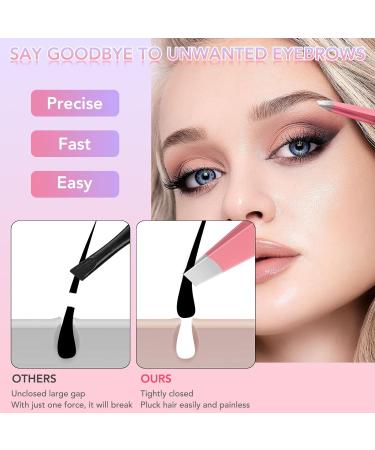 8-Piece Precision Tweezers Set for Facial Hair Removal - Pink | Eyebrow Plucker for Women and Men - Includes Nail Clipper for Ingrown Hair Removal - Buy Online on GoSupps.com