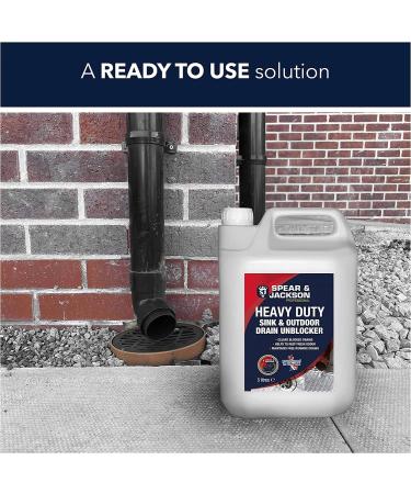 Spear & Jackson - Heavy Duty Sink And Drain Unblocker Gel - 5L Plus 500ml - Clears Blocked Drains - Helps To Keep Fresh Odour - Maintains Free Running Drains - Fast Acting & Powerful - Buy Online on GoSupps.com