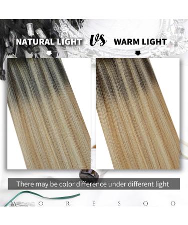 Moresoo Microring Extensions | Real Hair 1g Ombre Micro Loop #2/27/613 | Dark Brown to Caramel Blonde | 50 cm Remy Cold Fusion Hair Extensions - Buy Online on GoSupps.com